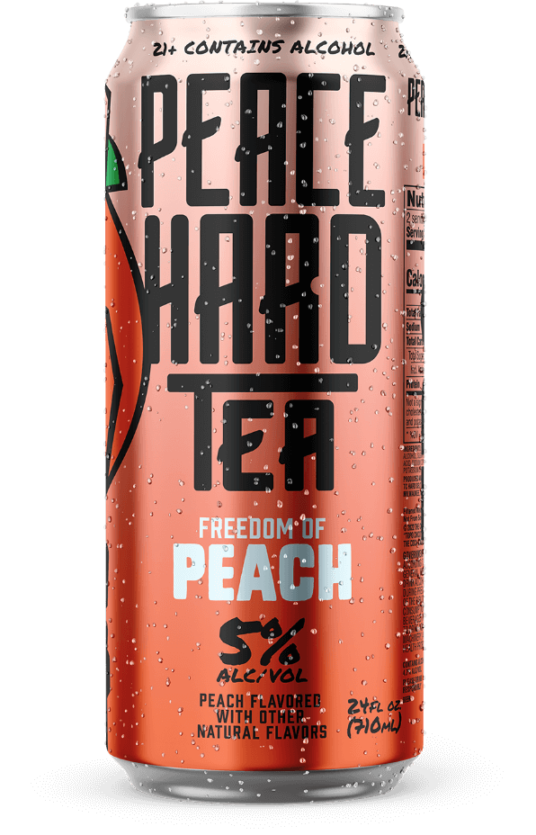 peace hard tea peach can